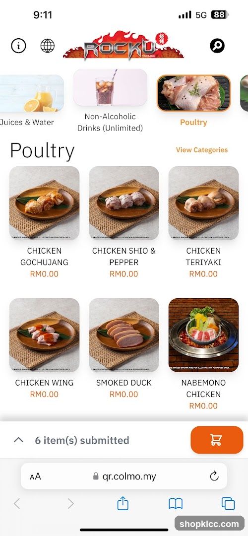 Poultry Menu