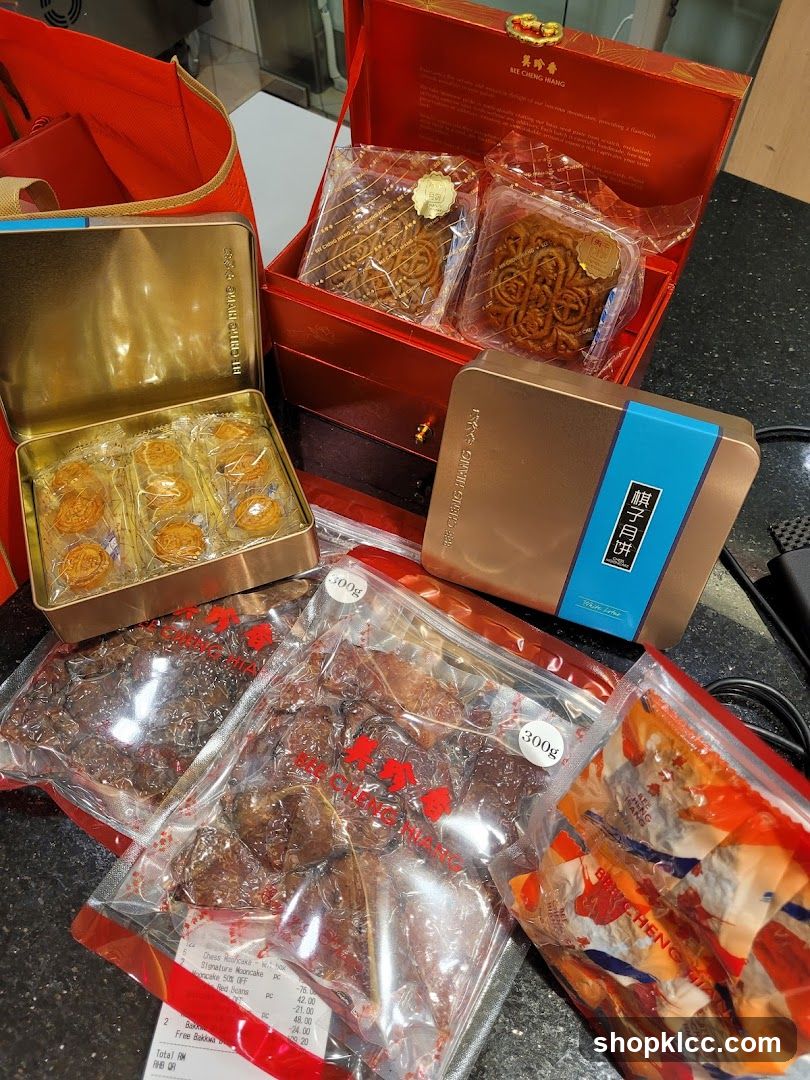 Assortment of Mooncakes and Dried Meats