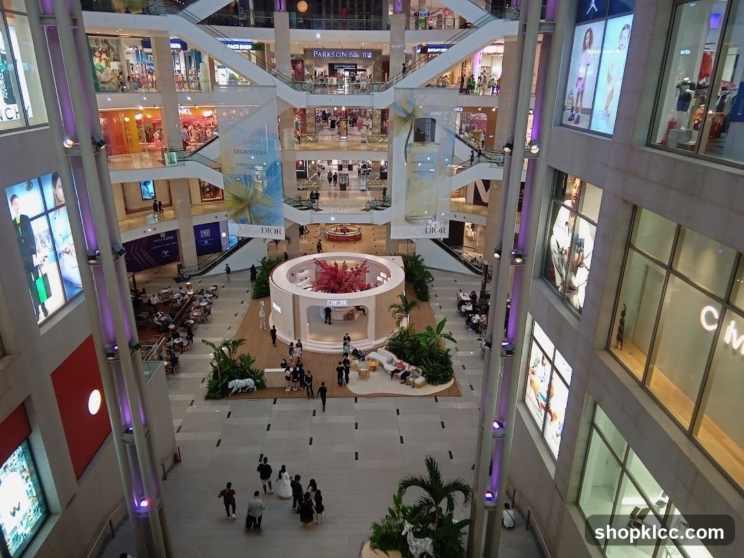 Interior of a multi-level shopping mall