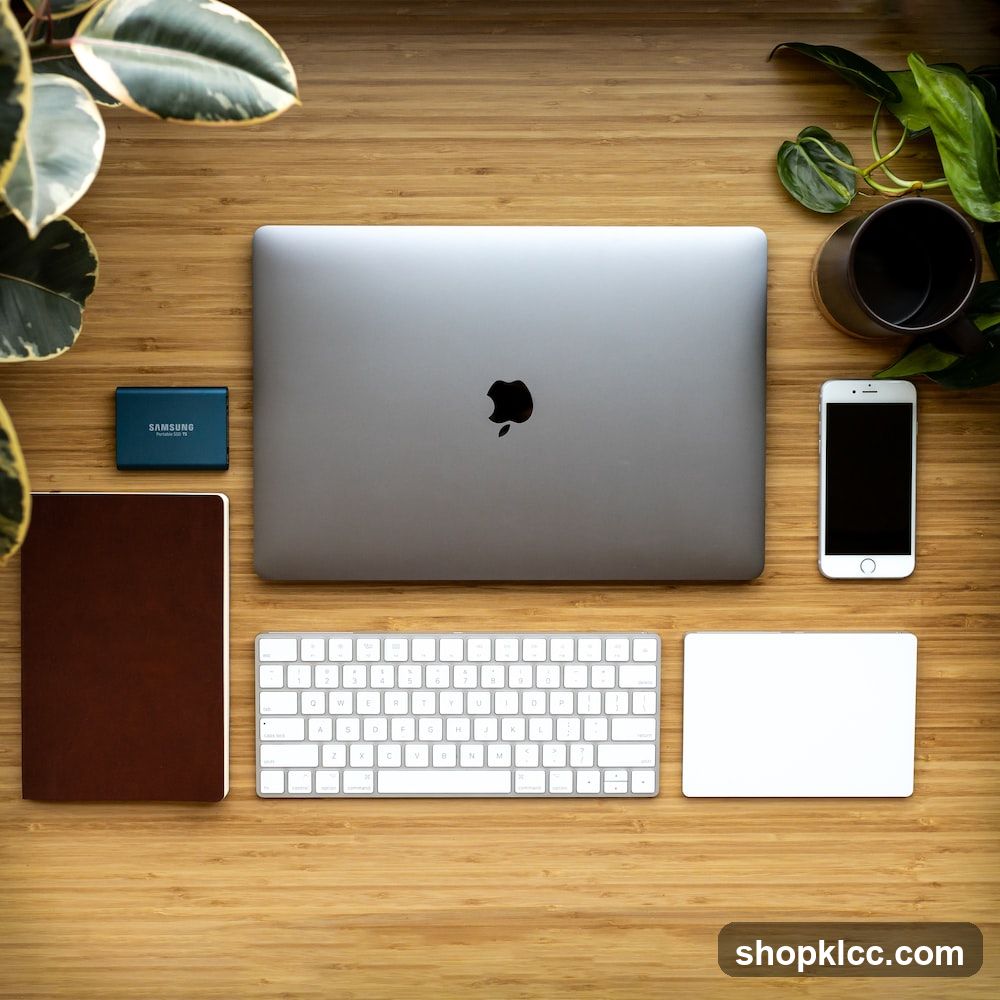 Workspace Setup with Apple Laptop and Accessories