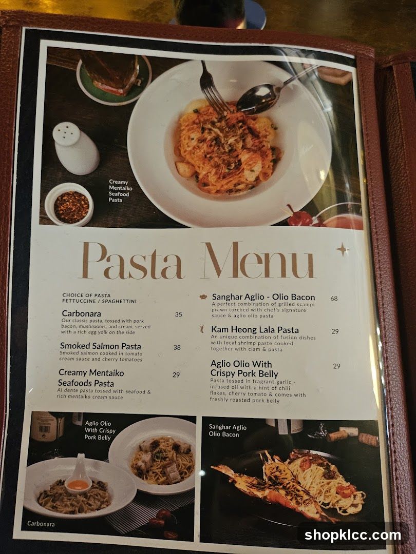 Pasta Menu