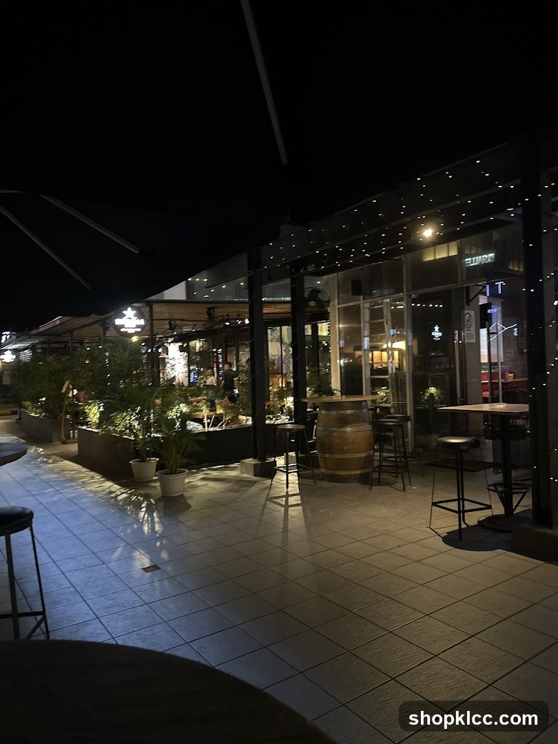 Outdoor Night Scene at a Restaurant or Bar