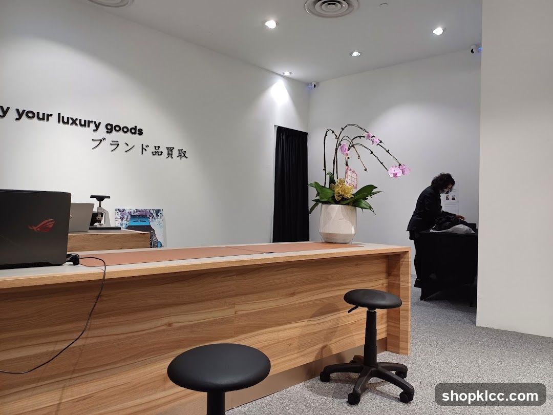 Reception Area with Luxury Goods Signage