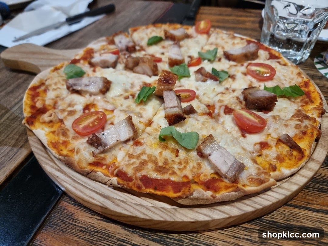 Pizza with Bacon and Tomatoes