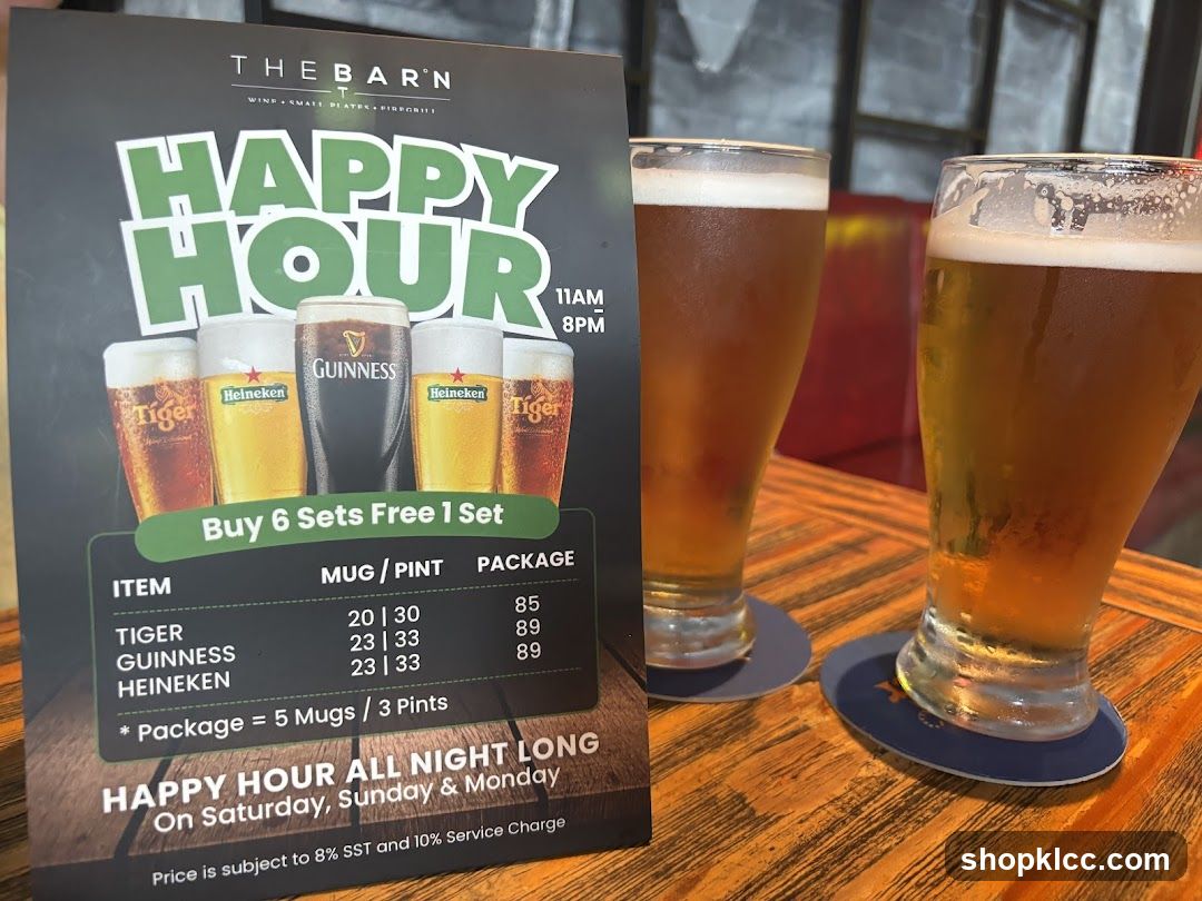 Happy Hour Menu Display