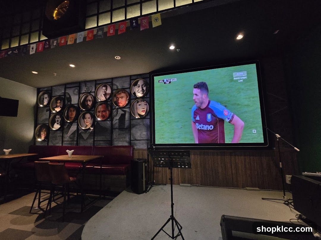 Karaoke Room Interior with TV and Decorative Wall