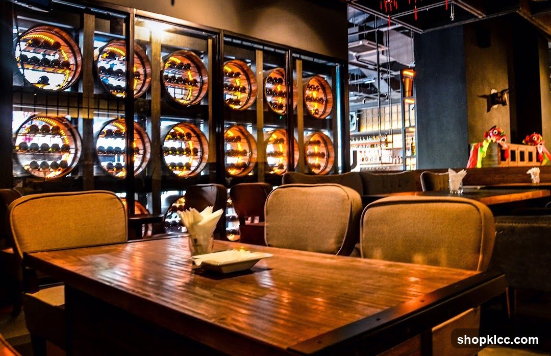 Restaurant Interior with Wine Display