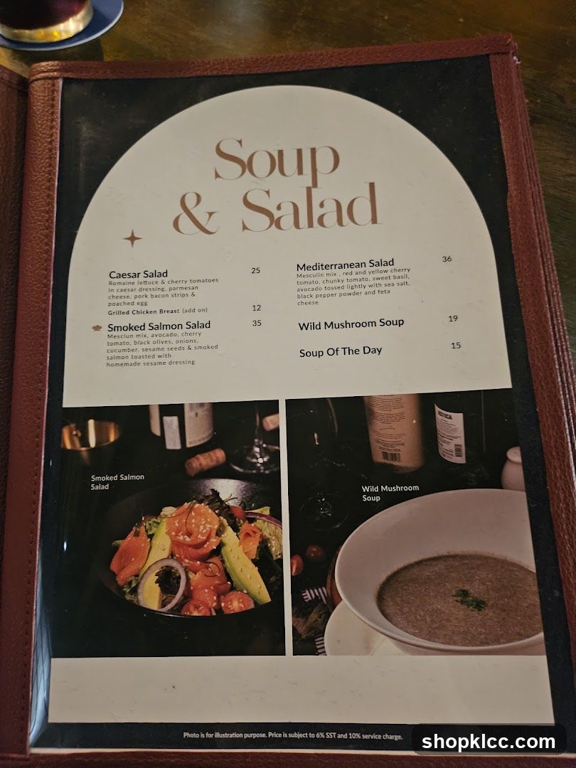 Soup & Salad Menu Page