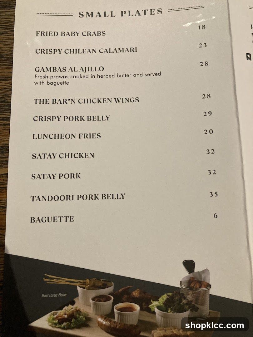 Small Plates Menu