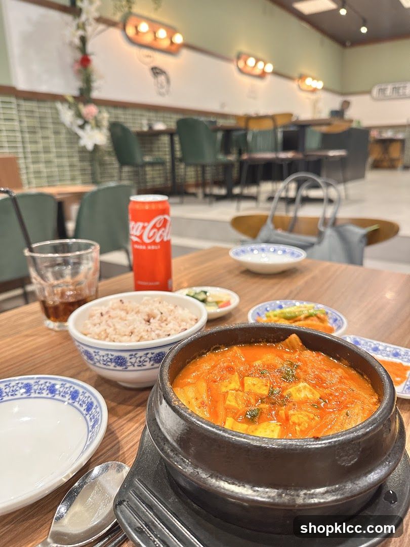 Korean-style meal at a restaurant
