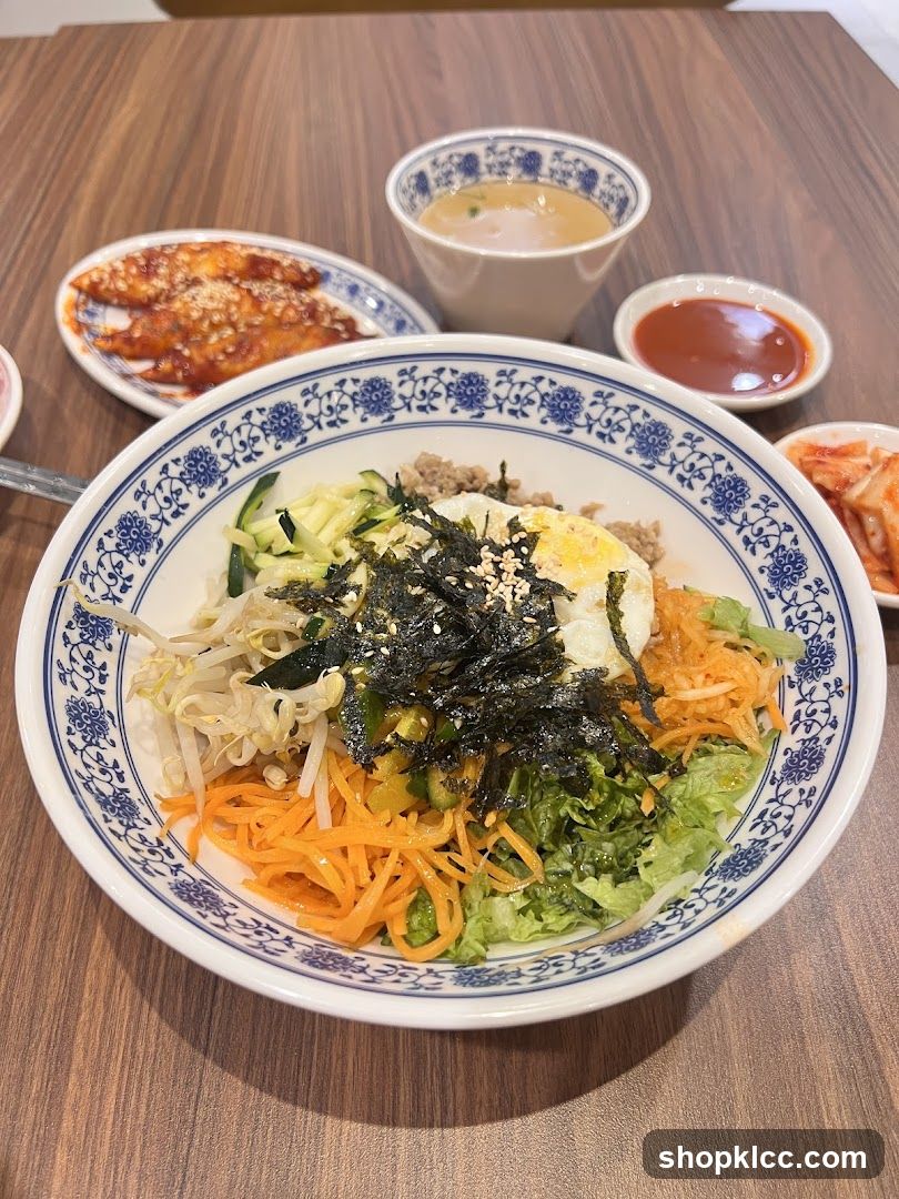 Bowl of Bibimbap with Side Dishes