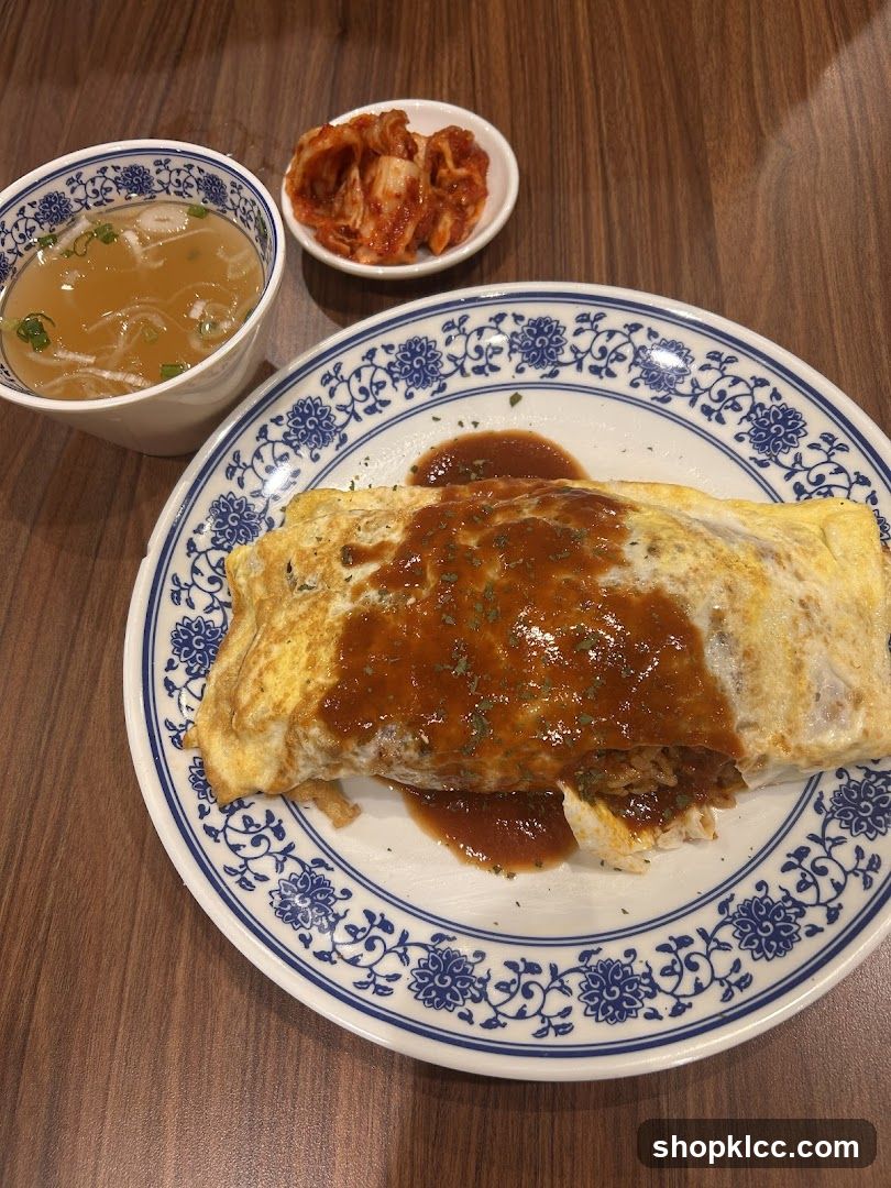Omelette with Sauce and Side Dishes