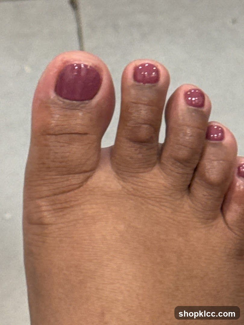 Toes with Burgundy Nail Polish