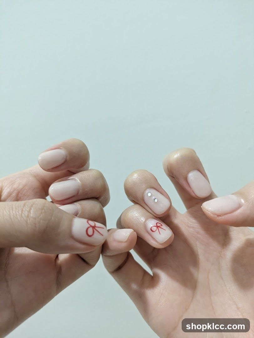 Nails with Bow Design