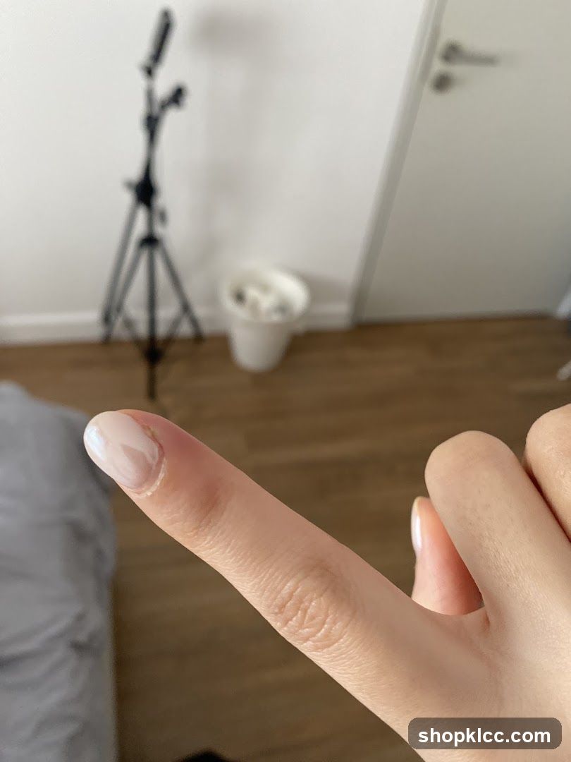 Hand with manicured nail