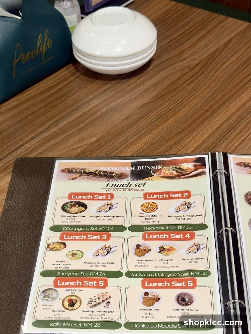 Lunch Set Menu at Gangnam Bunsik