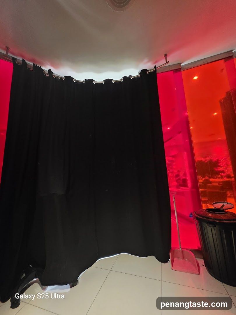 Changing Room with Red Accents