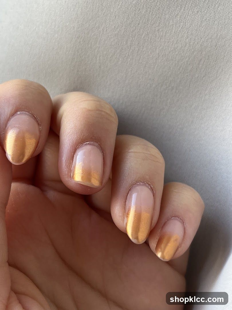 Nails with Ombre Gold Polish