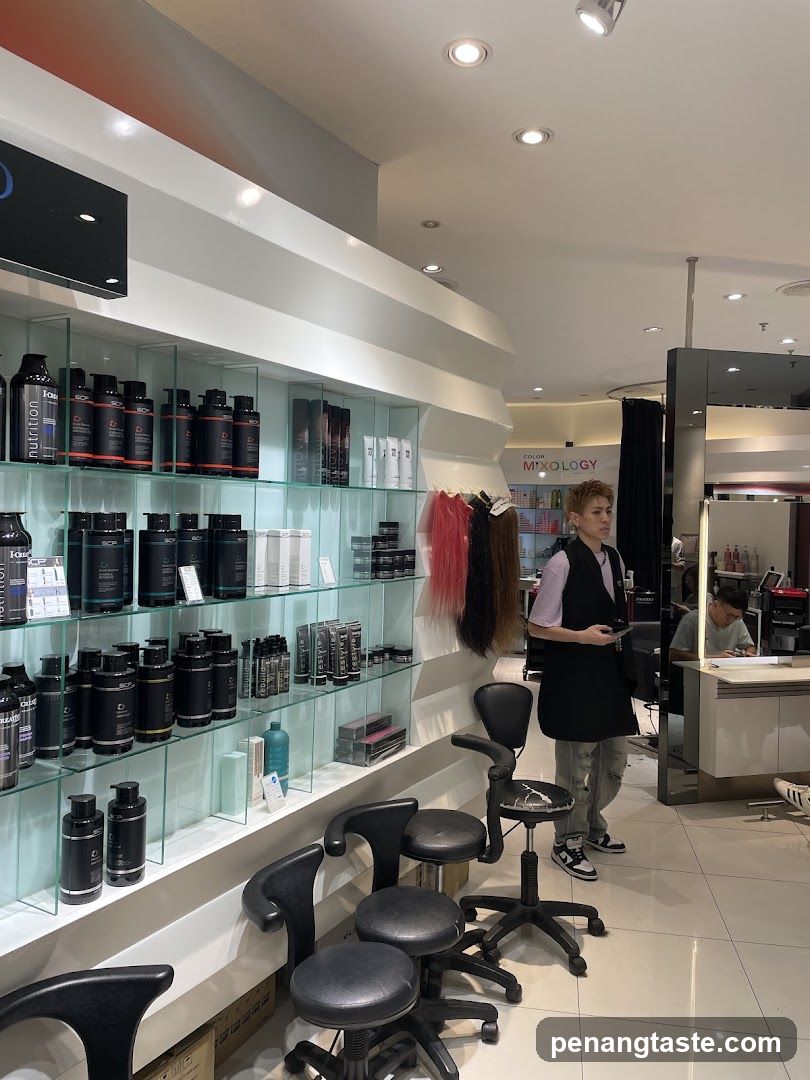 Hair Salon Interior with Products and Staff