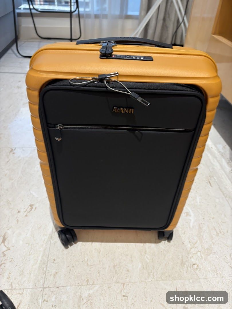 Yellow and black suitcase