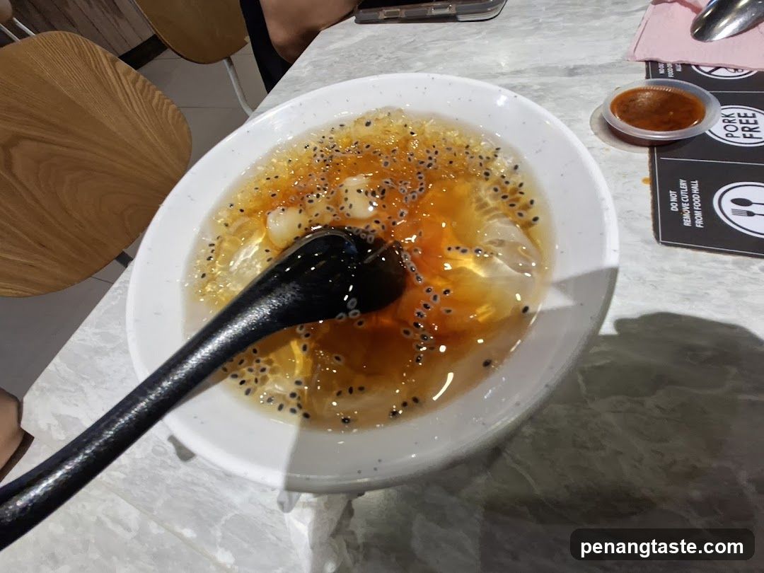 Dessert with Basil Seeds and Lychee