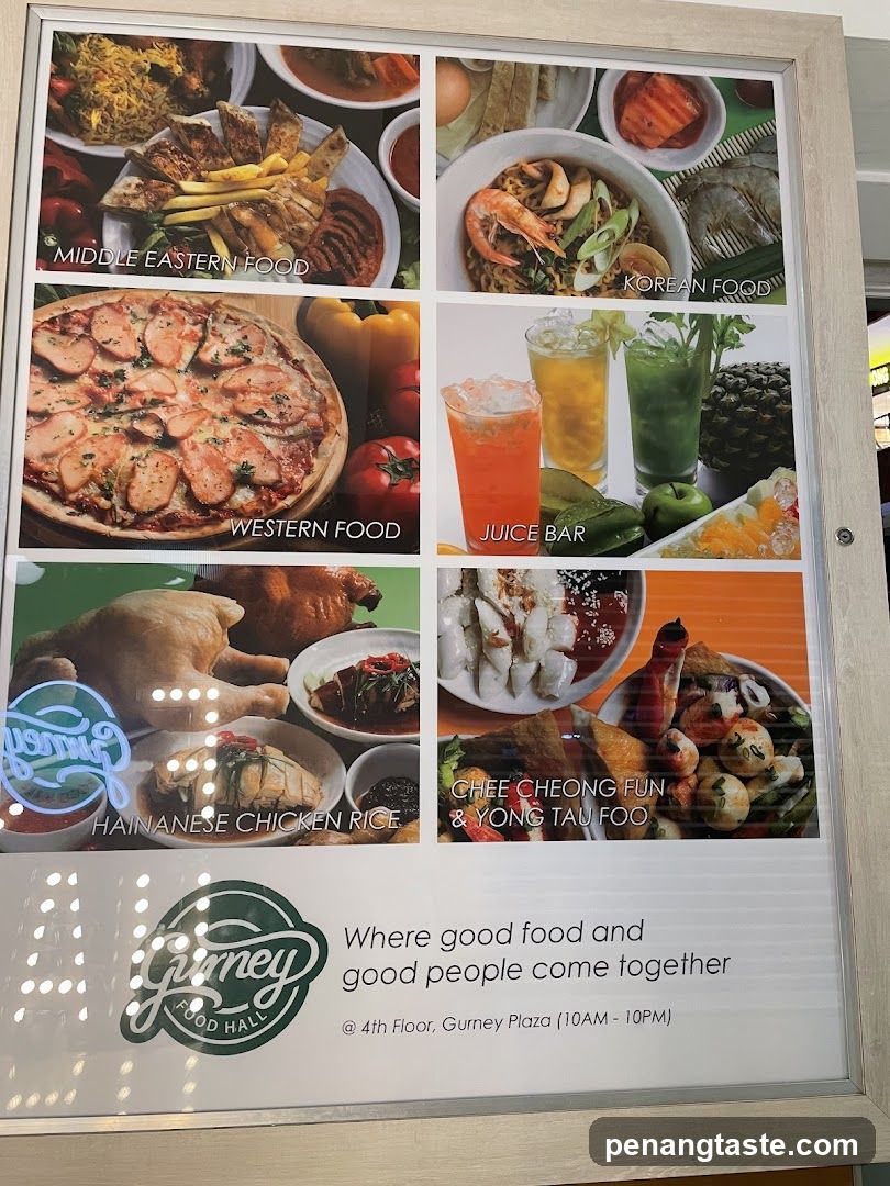 Gurney Food Hall Menu Display