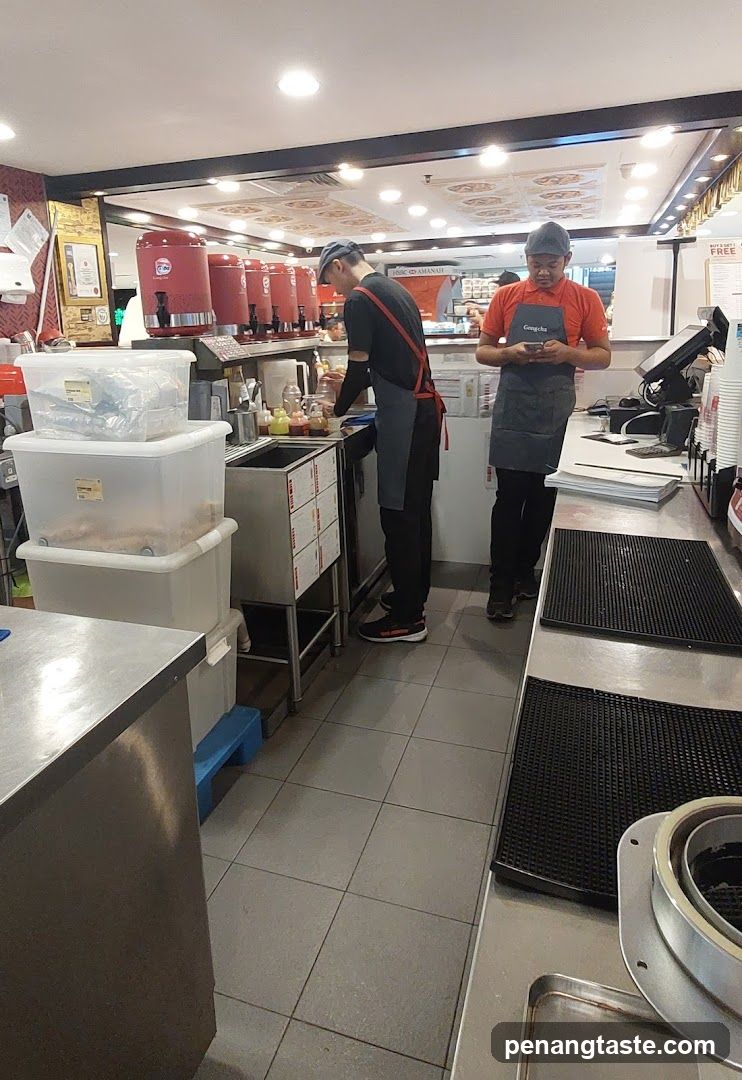 Staff preparing drinks