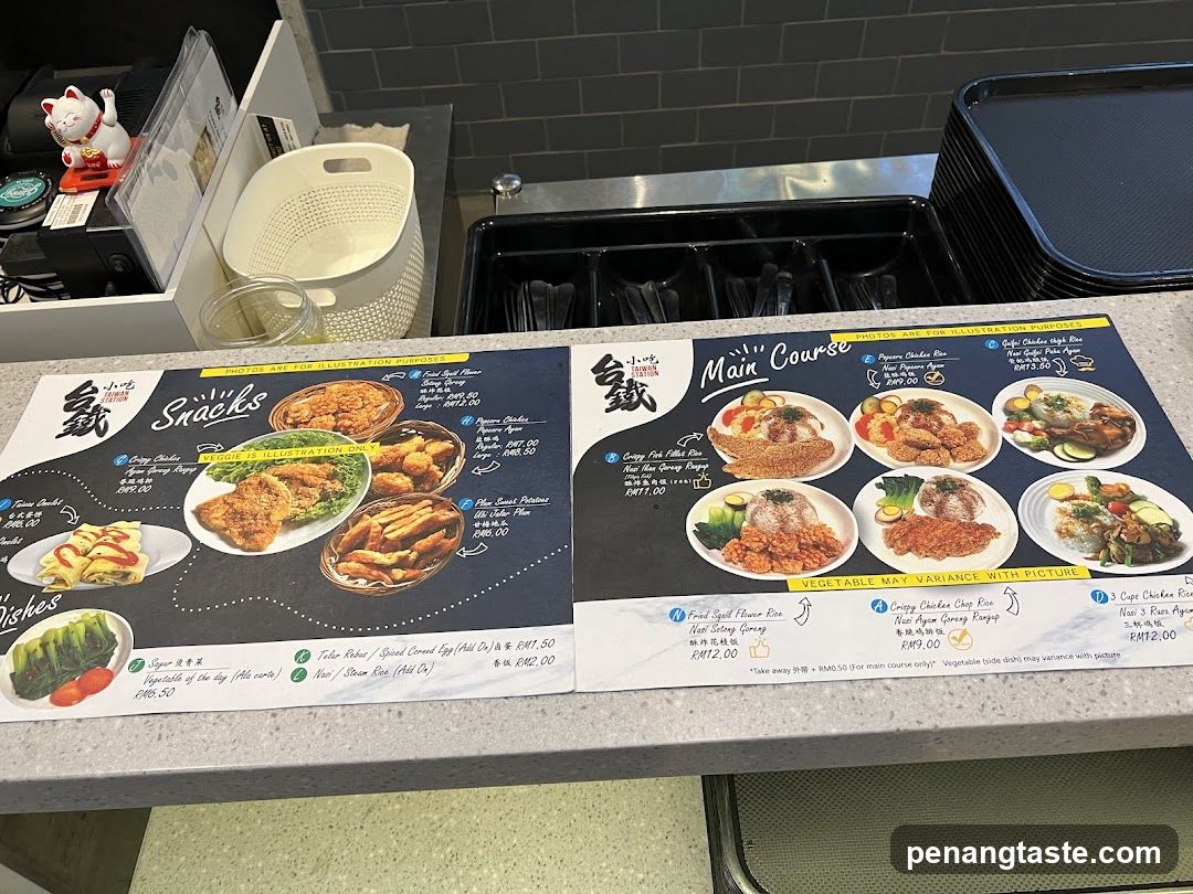 Snacks and Main Course Menu