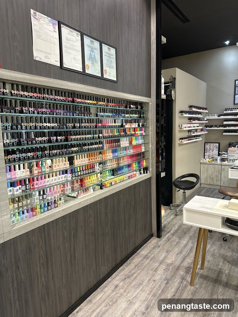 Nail Salon Interior with Product Display