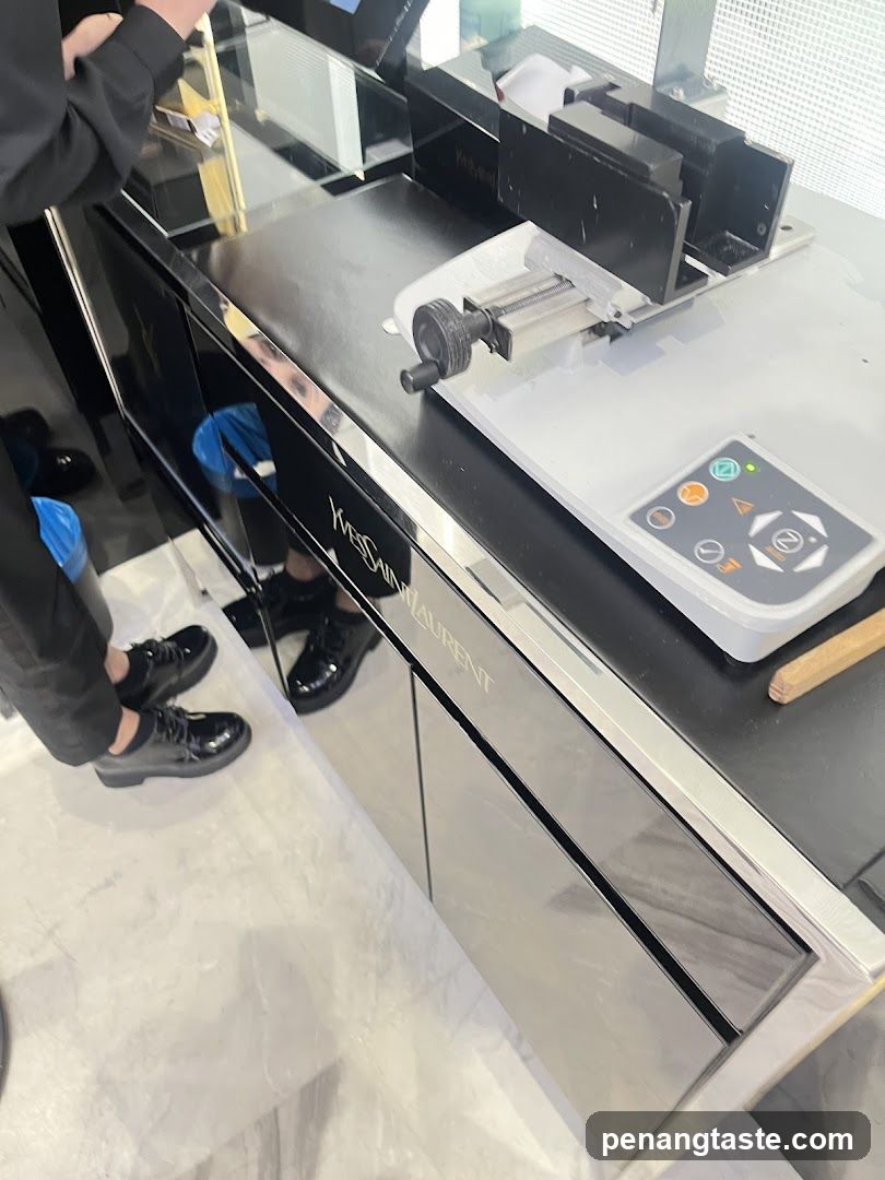 Counter with equipment and branding