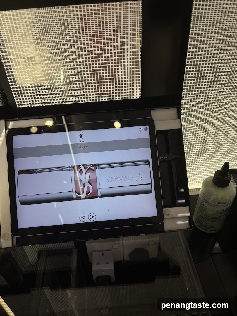 Tablet displaying lipstick customization