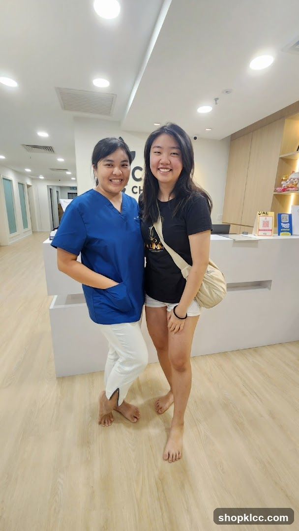 Two women in a clinic or medical office