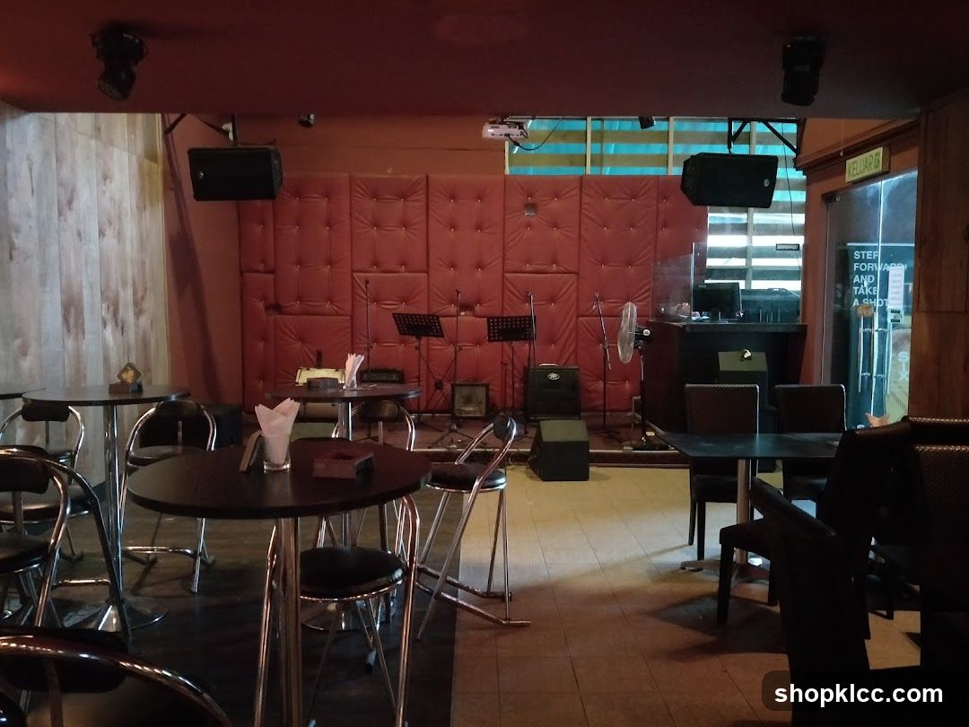 Interior of a dimly lit bar or lounge