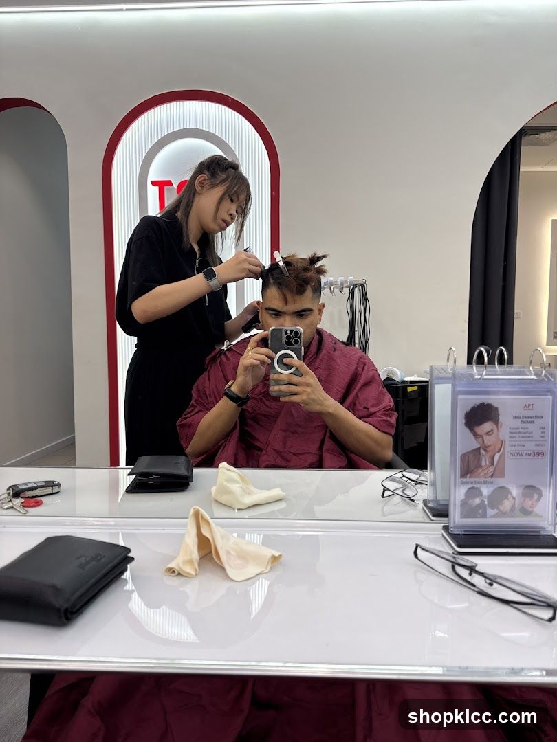Haircut in Progress