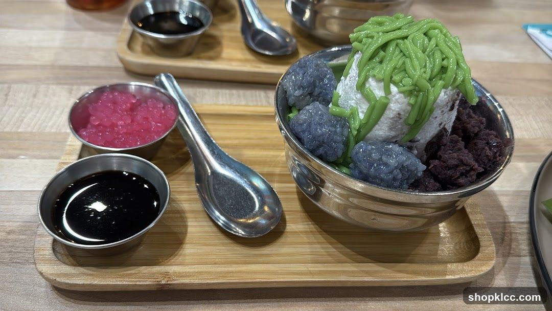 Dessert with toppings