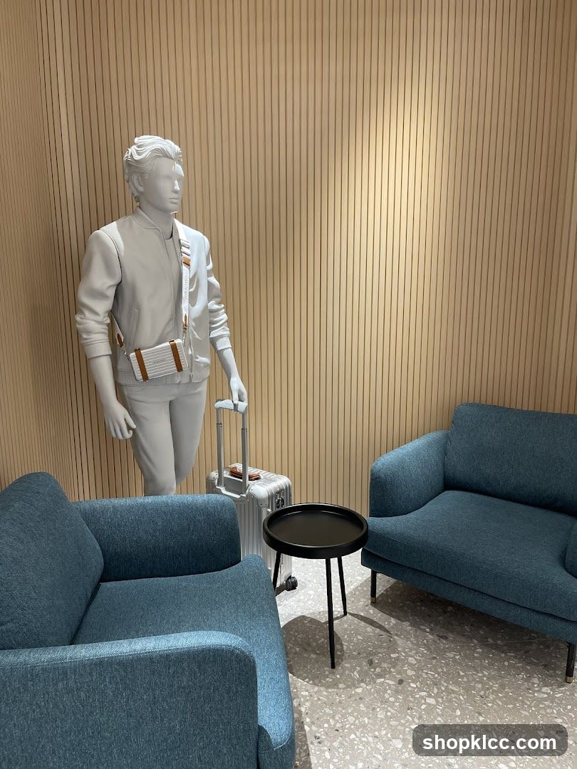 Mannequin with Luggage and Seating