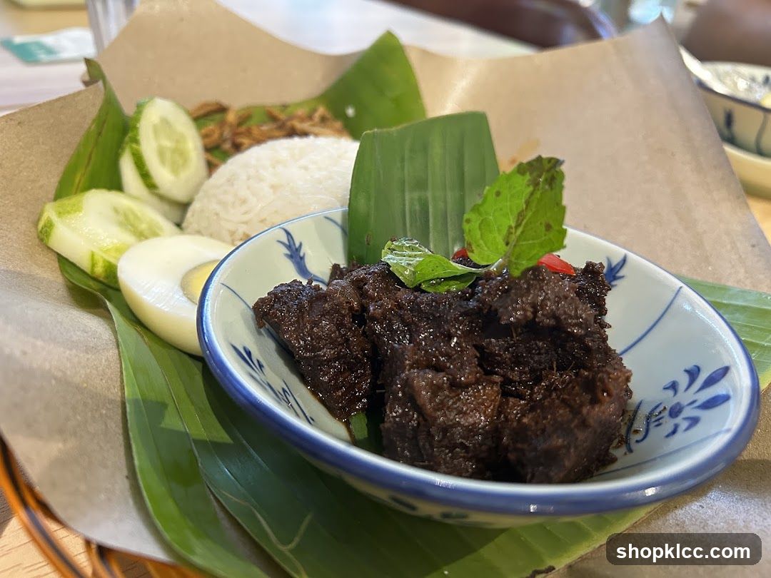 Nasi Lemak with Beef Rendang