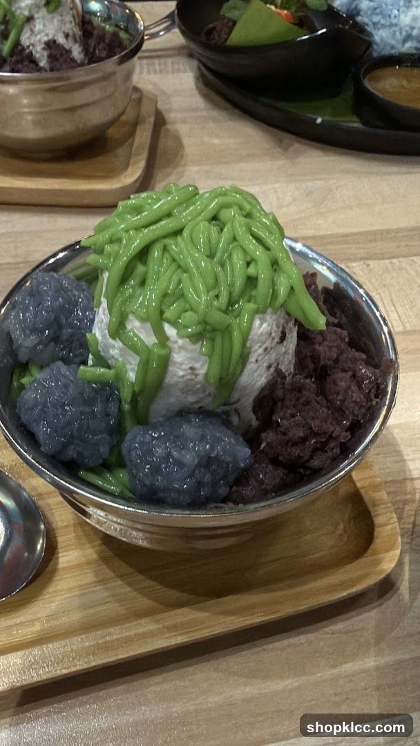 Dessert with Green Jelly and Red Beans
