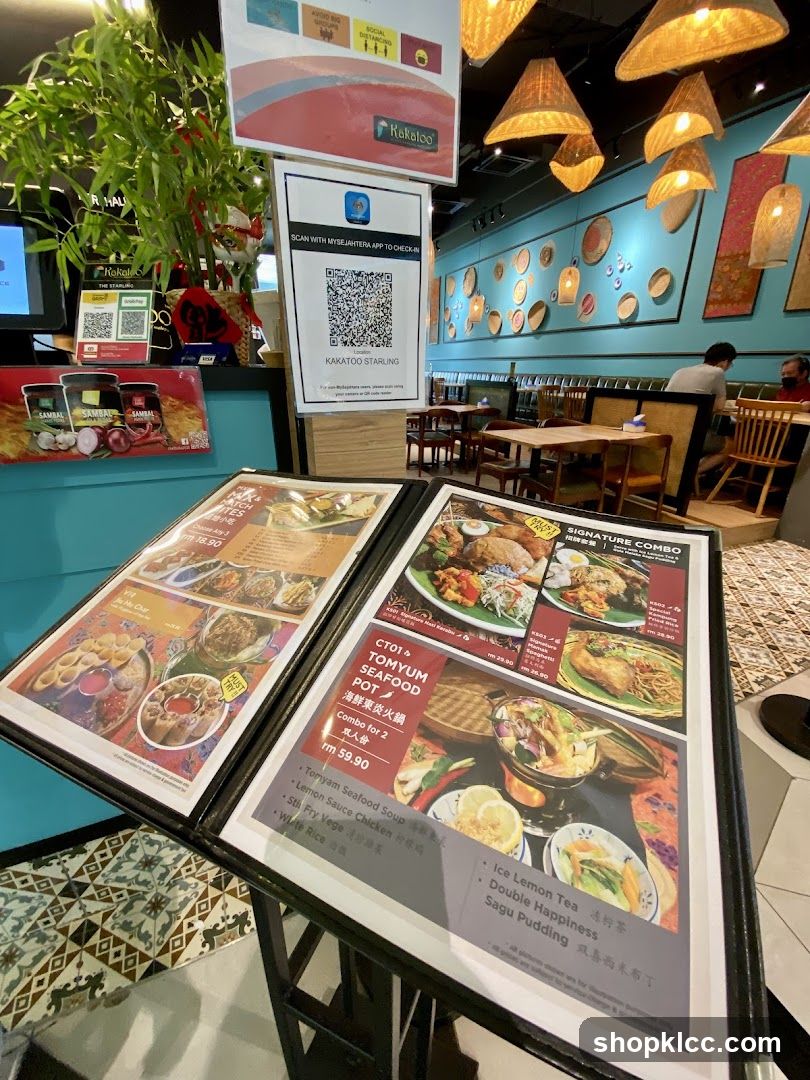 Kakatoo Starling Menu