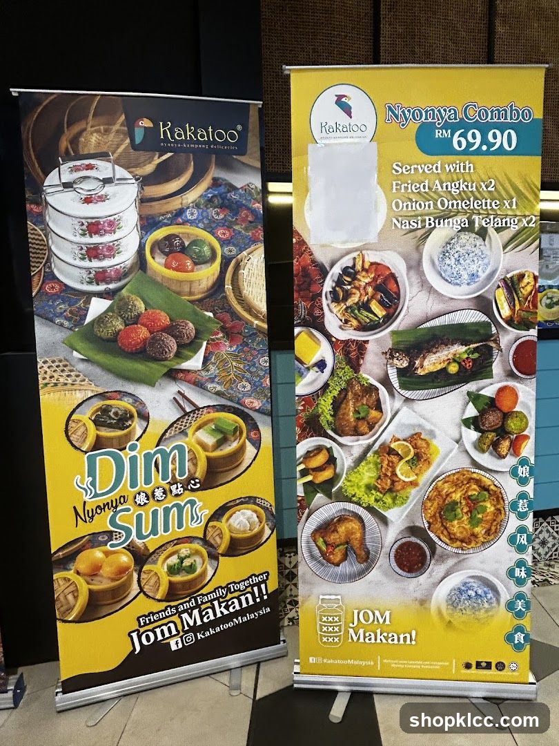 Promotional banners for Nyonya delicacies