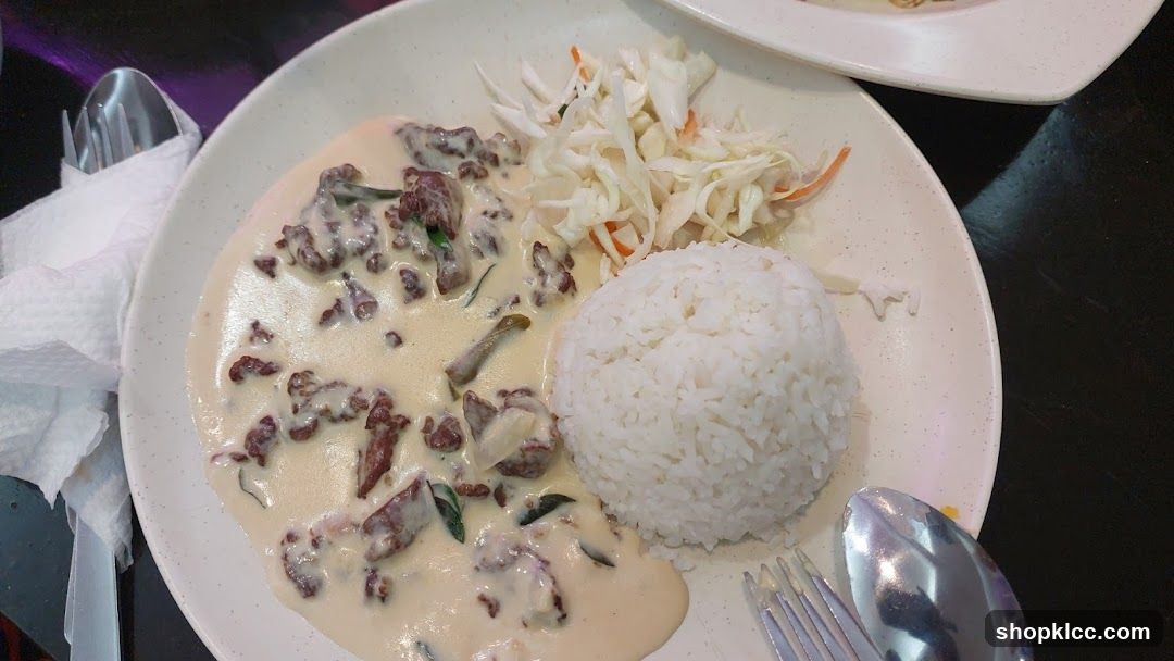 Creamy Beef Rice with Coleslaw
