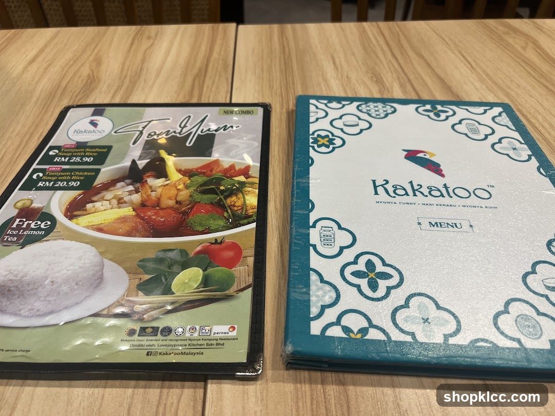 Kakatoo Menu