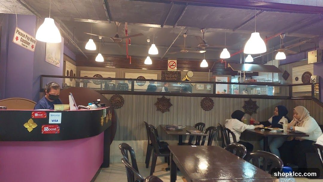 Restaurant Interior with Cashier and Dining Area