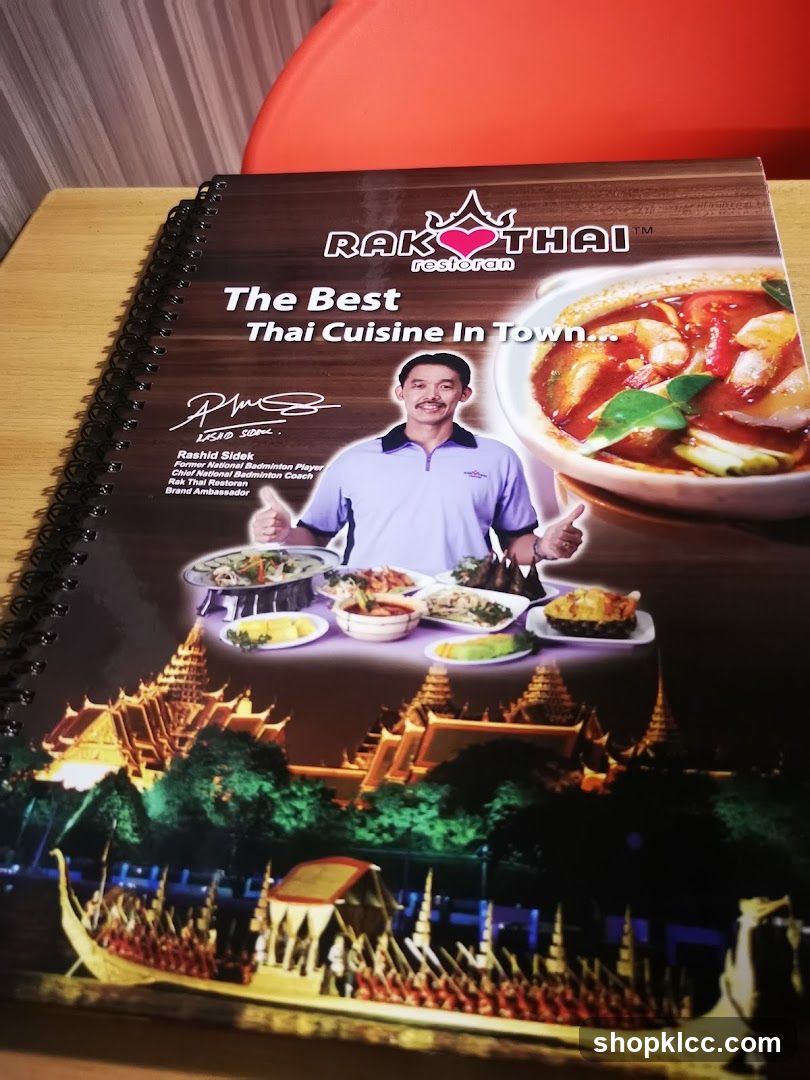 Rak Thai Restaurant Menu Cover