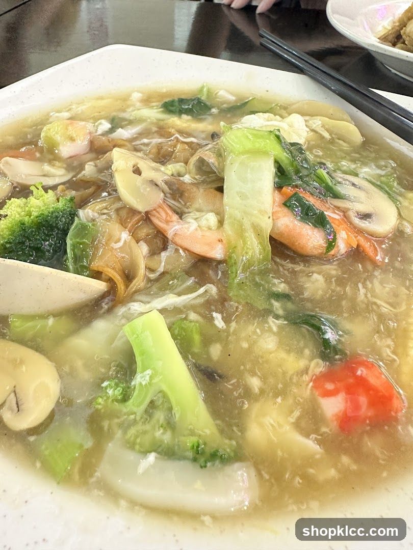 Vegetable and Seafood Noodle Soup