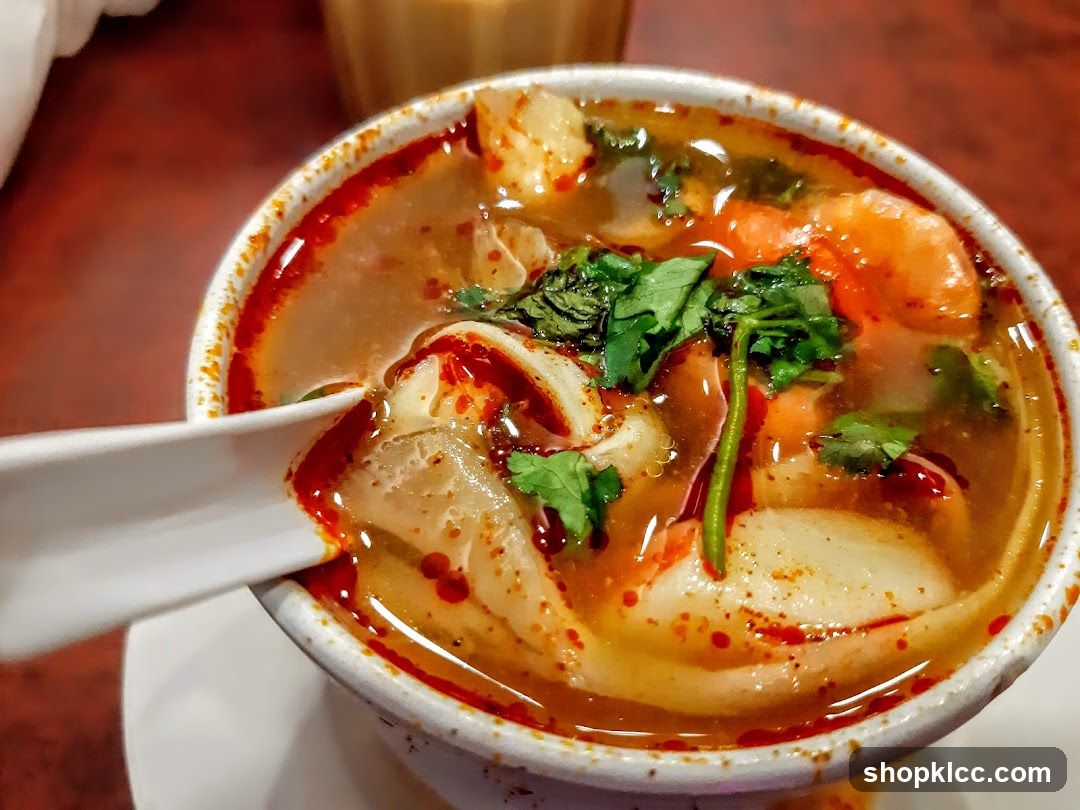 Spicy Noodle Soup with Shrimp and Tofu Skin