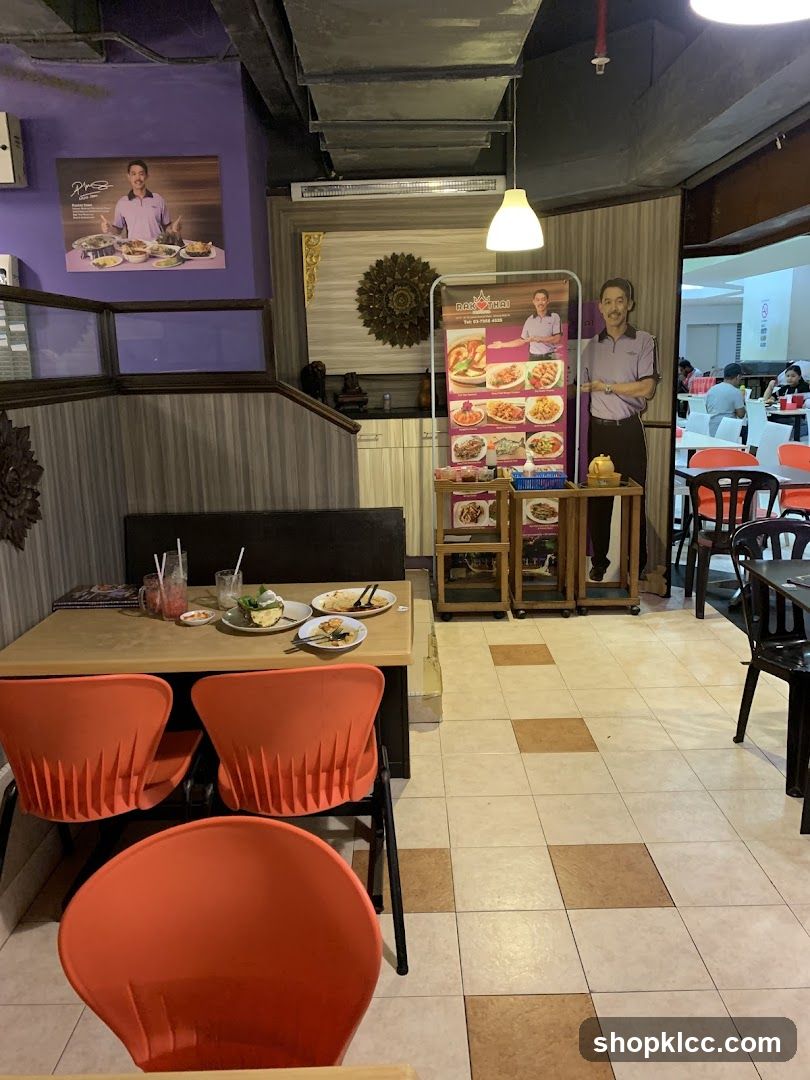 Restaurant Interior with Menu Display