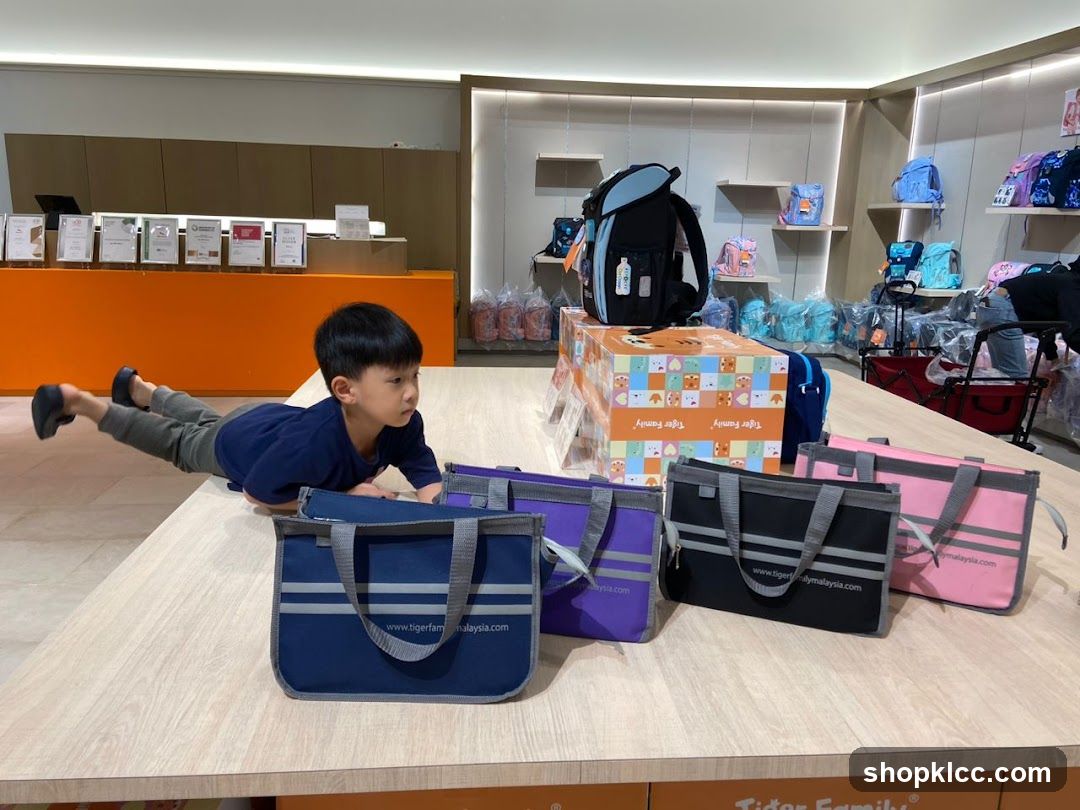 Child Playing on Display Table in Store