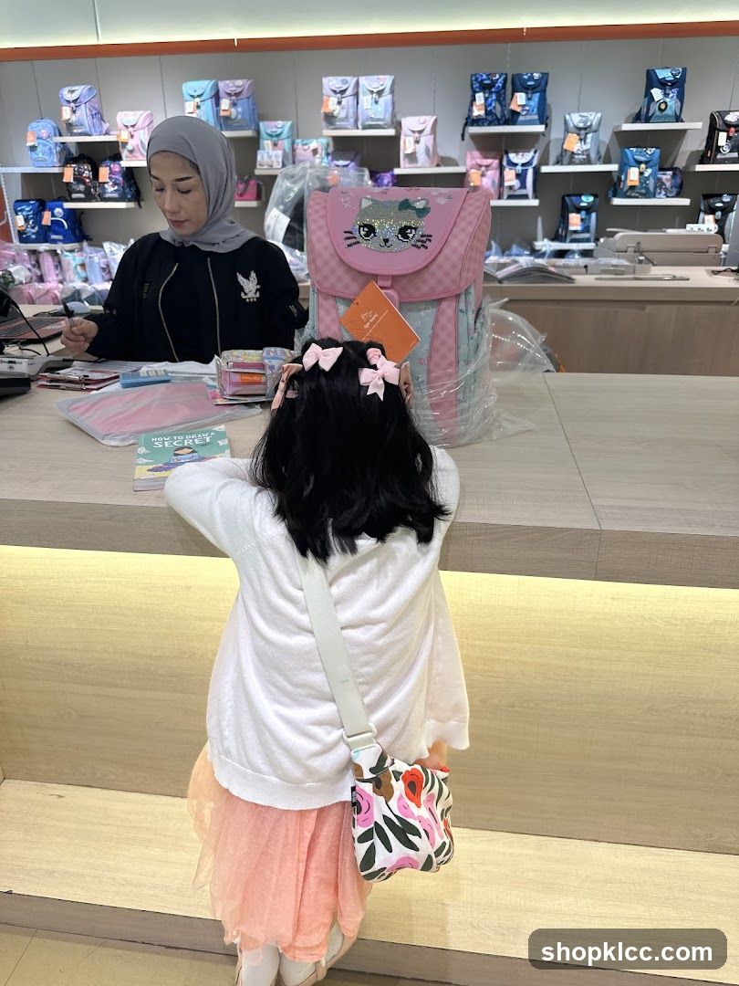 Child at Counter with Backpack