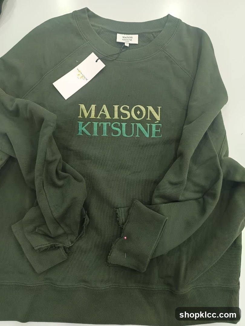 Green sweatshirt with embroidered logo